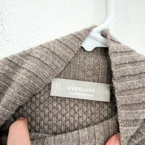 Everlane Oversized 100% Cashmere Boho Preppy Stroopwafel Turtleneck Sweater S - Picture 6 of 9